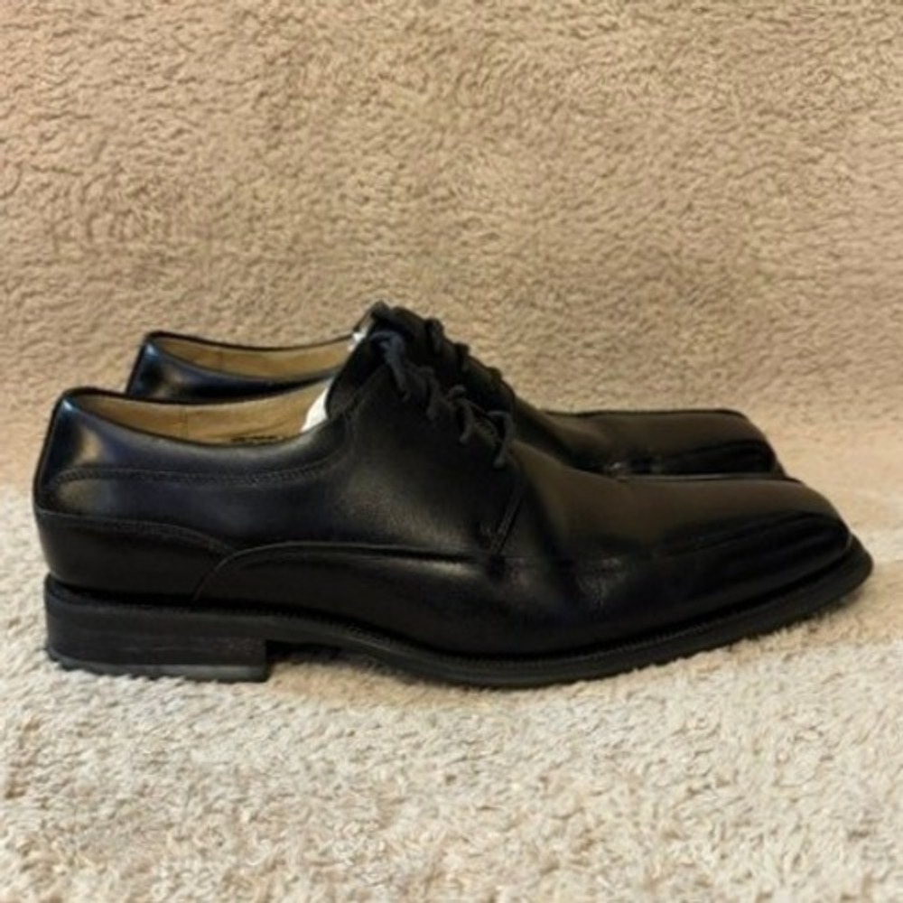 Florsheim Curtis Bike Toe Oxford Dress Shoes Mens 11.5D Black Leather 14068-001